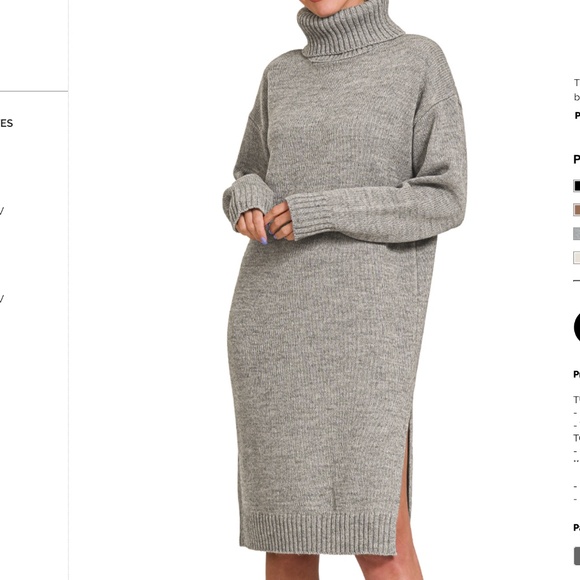 Zenana Outfitters Dresses & Skirts - 🍷 Zenana “ Big Sur “ Zenana Turtle Neck MIDI Sweater Dress 30